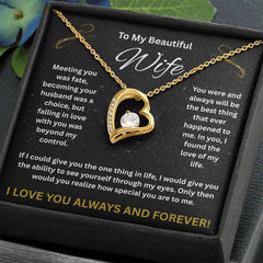 To My Beautiful Wife - I Love You Forever Necklace