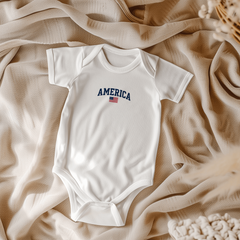 Onesie America with Flag