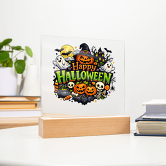 Happy Halloween LED Acrylic Plaque