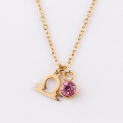 Zodiac Birthstone Gold Necklace
