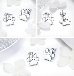 Silver Pawprint Earrings