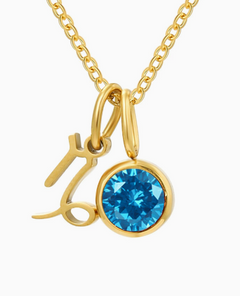 Zodiac Birthstone Gold Necklace