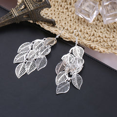 Hollow Leaf Drop Earrings