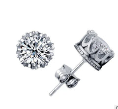 Crown Studded Zircon Earrings